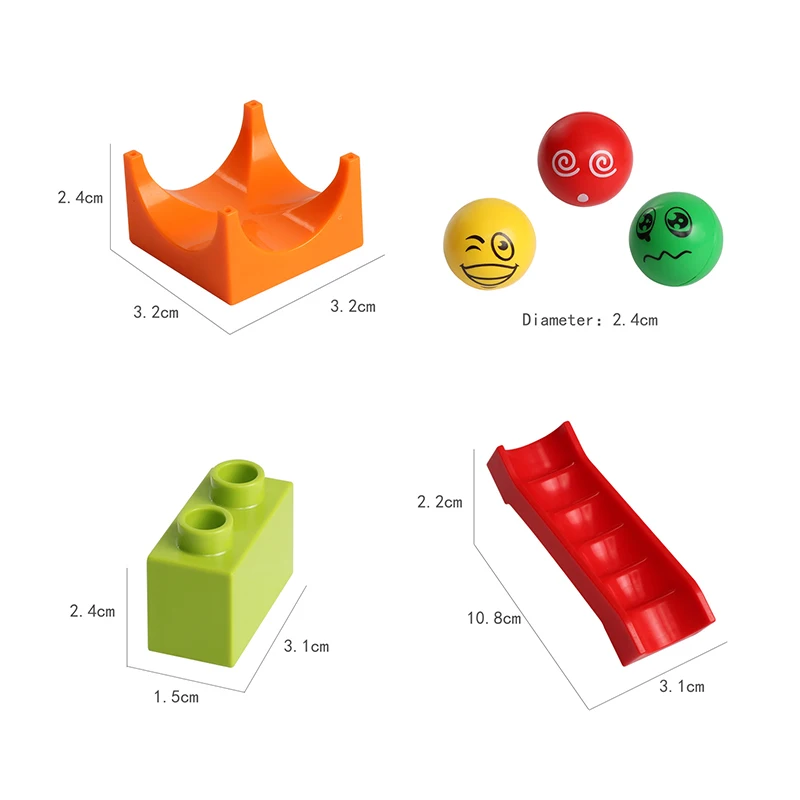 Big Size DIY Marble Race Run Building Blocks Accessories DIY Bricks Funnel Slide Block Figures Toys For Children Kid Gift