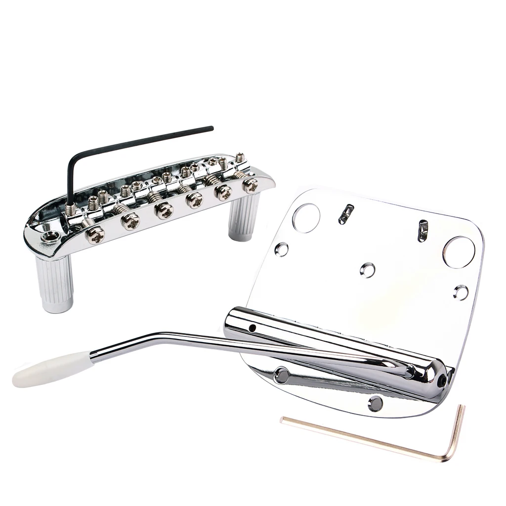 Exquisite 6 String Guitar Tremolo Bridge Tailpiece Set for Jazzmaster Guitar Accessory Chrome