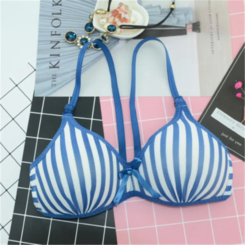 New Summer Girl Training Bras Striped Kids Girl Bra Teenage Underwear Thin Cup Top Youth Small Breast Bra For Children