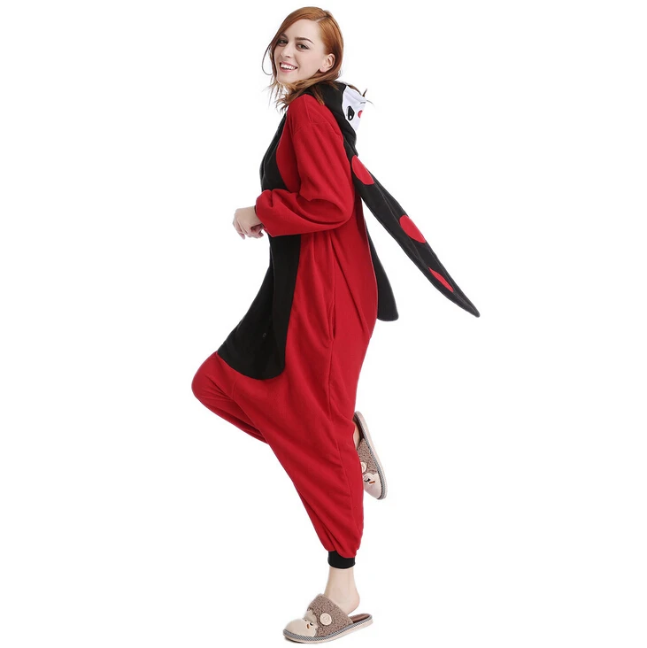HKSNG Animal Adult Ladybug Onesie Kigurumi Beetle Ladybird Family Halloween Party Pajamas Costumes Cartoon Sleepwear