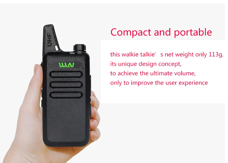 10pcs WLN KD C1 Mini Ham Two Way Radio Walkie Talkie FM ham radio hf transceiver 5W long range better than baofeng BF-888S UHF P