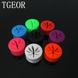 BRAND NEW 1 pair  mixed 6 gauges ear expander saddle leaf laser cut acrylic ear plug FASHION FREE