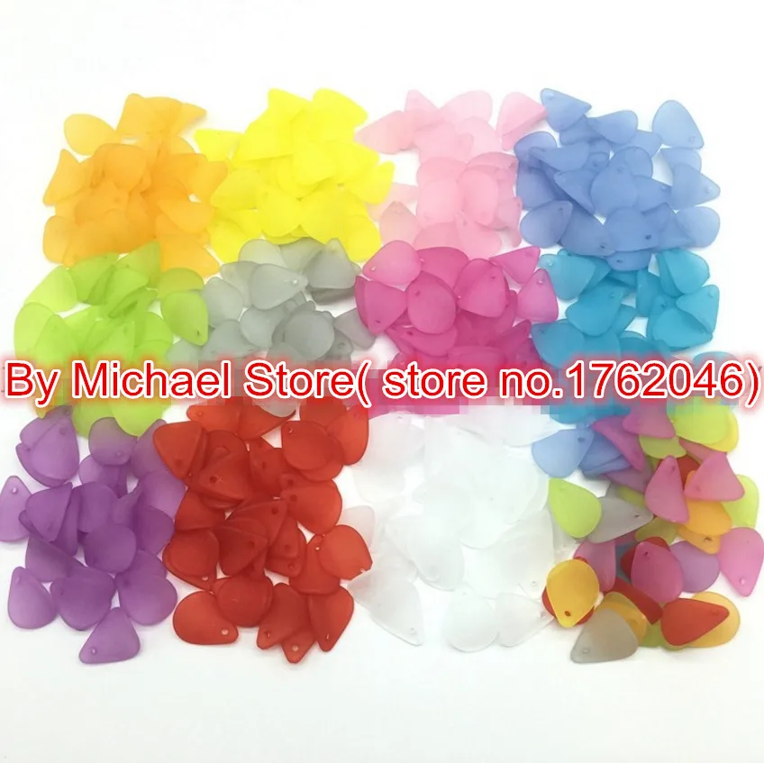 30 teil/los 12 Farben 12*15mm Acryl Blatt Blätter Blume Matt Acryl Spacer Perlen Für Hochzeit Ohrringe DIY makeing Zubehör