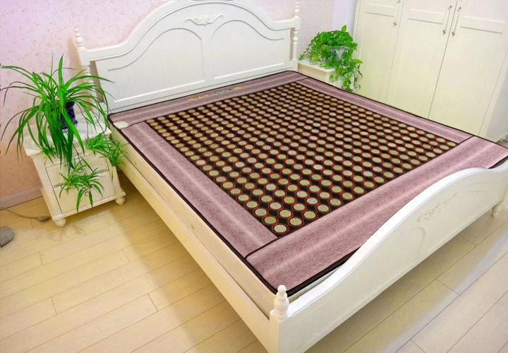 

Healthcare tourmaline thermal jade heating mattress electric korea heating massage jade mattress body care Free Gift eye cover