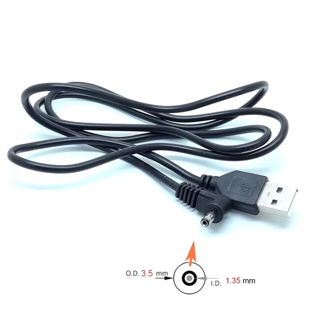 90 kąt USB do komputera męski na 5V DC 3.5mm x 1.35mm beczka złącze zasilania adapter kablowy