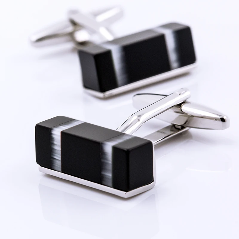 KFLK jewelry for men's brand of high quality shirts cufflinks black cube cufflinks fashion wedding gift button