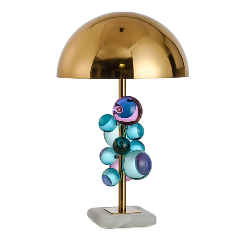 Post Modern Luxury Color Crystal Ball Table Lamps Bedroom Living Room Designer Table Lights Model Room Bedside Study Fixtures