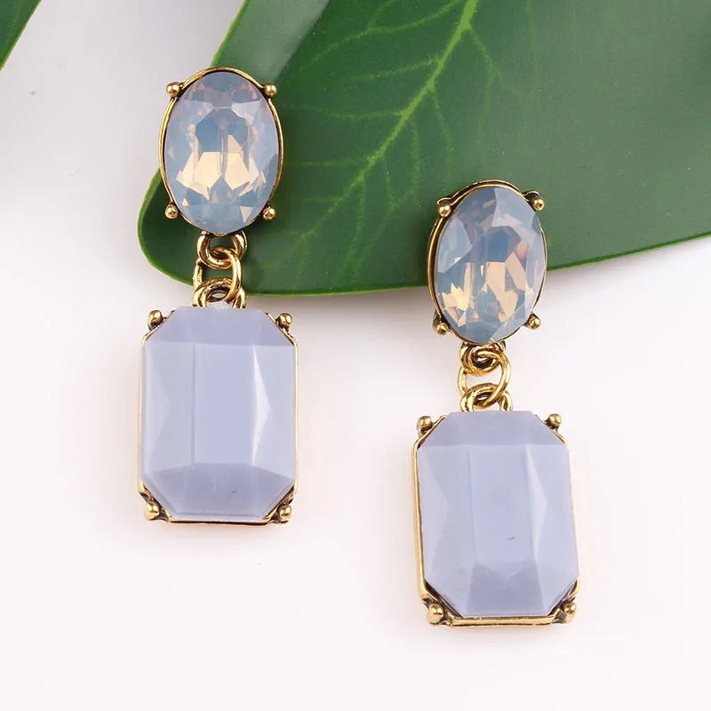 Multicolor Square Candy Drop Earrings Pendant Fashion Jewelry for Women 2018 New Fashion Party Wedding Engagement Earrings