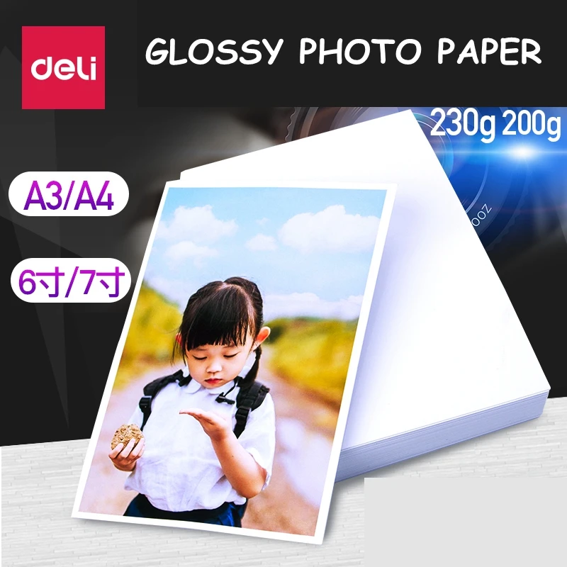 20/100Sheets/Bag Deli A4 A3 Glossy photo paper 6\