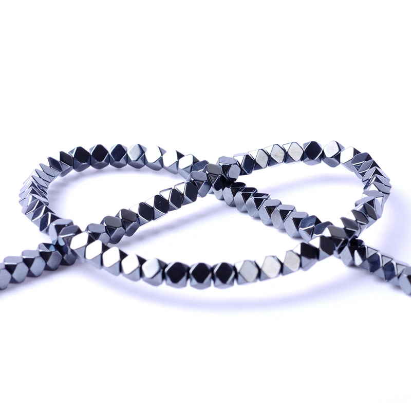 Natural Stone Bright Polished Faceted Hematite Beads Round Loose Beads For Jewelry Making 15\