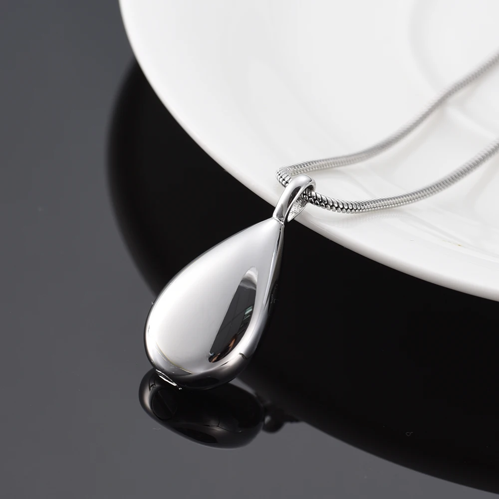 IJD9945 Stainless Steel Memorial Necklace Cremation Jewelry Teardrop Pendant Urn-I WILL HOLD YOU IN MY HEART UNTIL I HOLD YOU