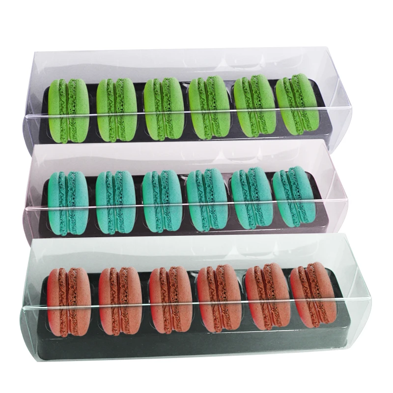 

50pcs/lot 6 cavity Macaron plastic cupcake box cheese cake box cake liner cake cases gift cake box wholesale