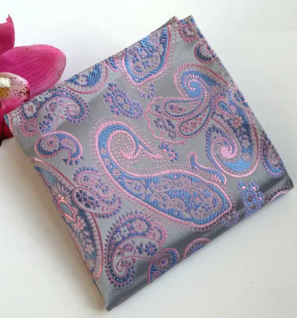 RBOCOTT Gelb Floral Tasche Quadrate Blau Paisley Taschentücher Für Männer Frauen Mode Hanky 25 cm * 25 cm Für Business hochzeit Anzug