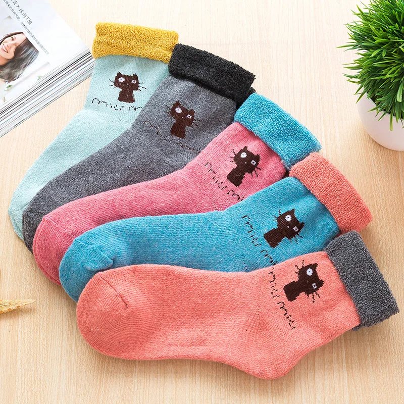 New Arrival Casual Warm Fuzzy Sock Cat Style High Quality Soft Knitting fluffy sock