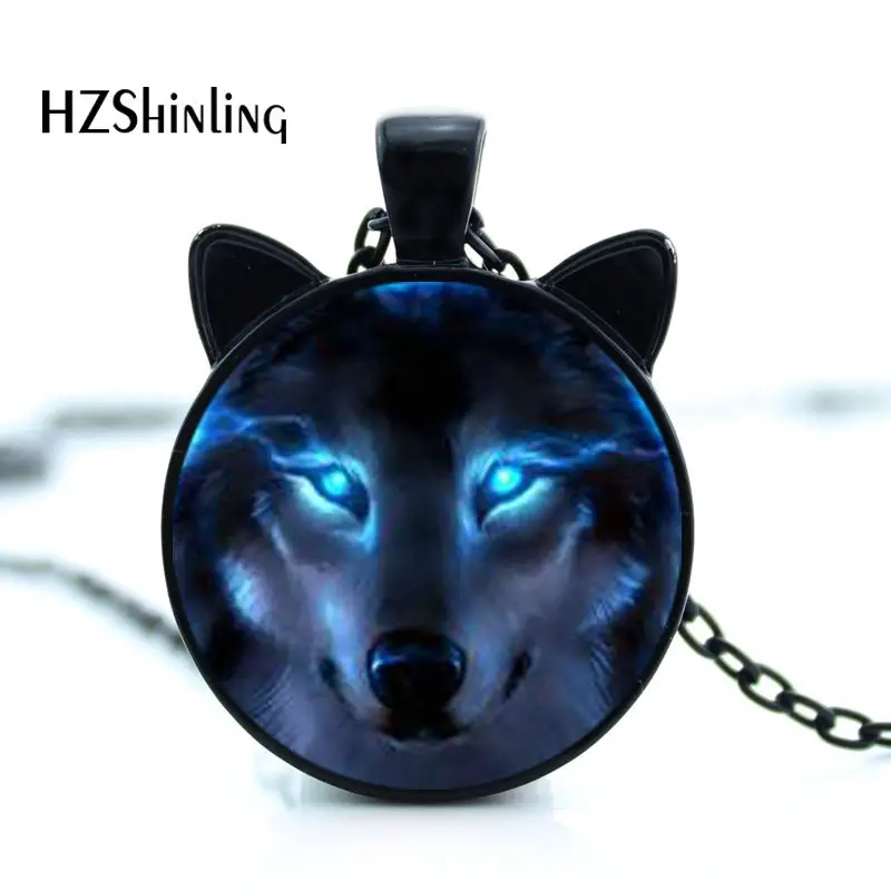 CN-00758 2017 New Nordic Wiccan Wolf Necklace Wiccan Wolf Pendant Jewelry Glass Photo Cabochon Necklace HZ2