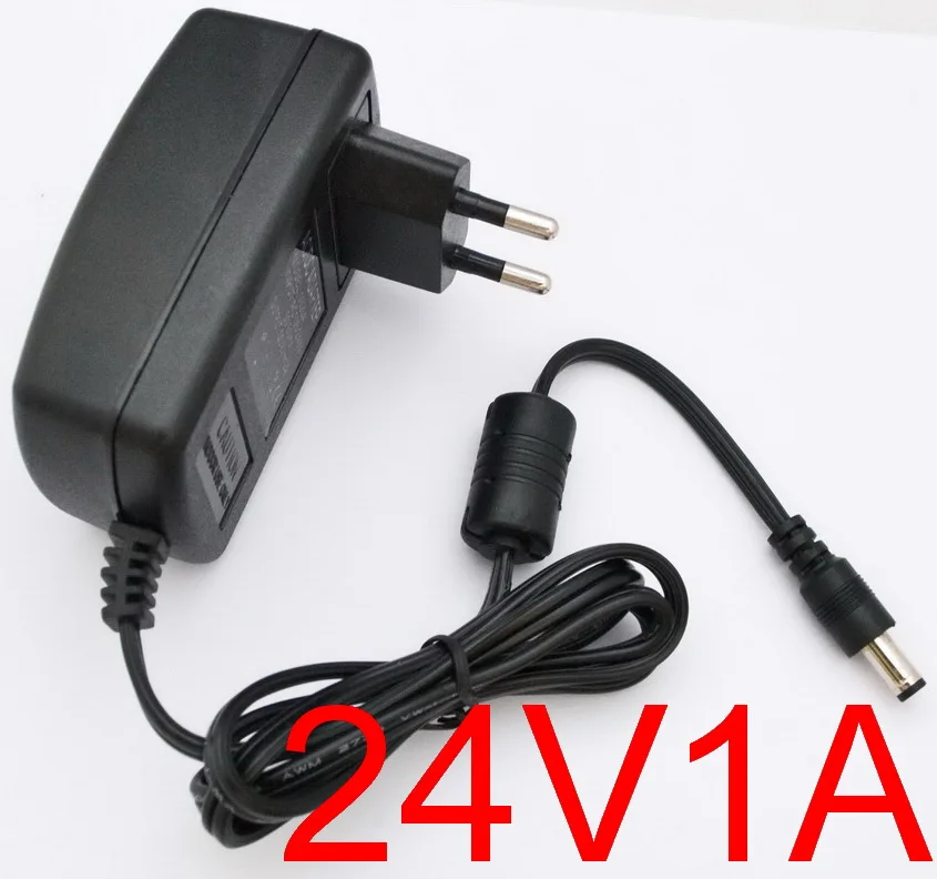 1pcs 24V 1A  Generic 24V 1A AC Adapter 1000mA EU Plug for Logitech GT Driving Force Pro Steering Wheel Mains