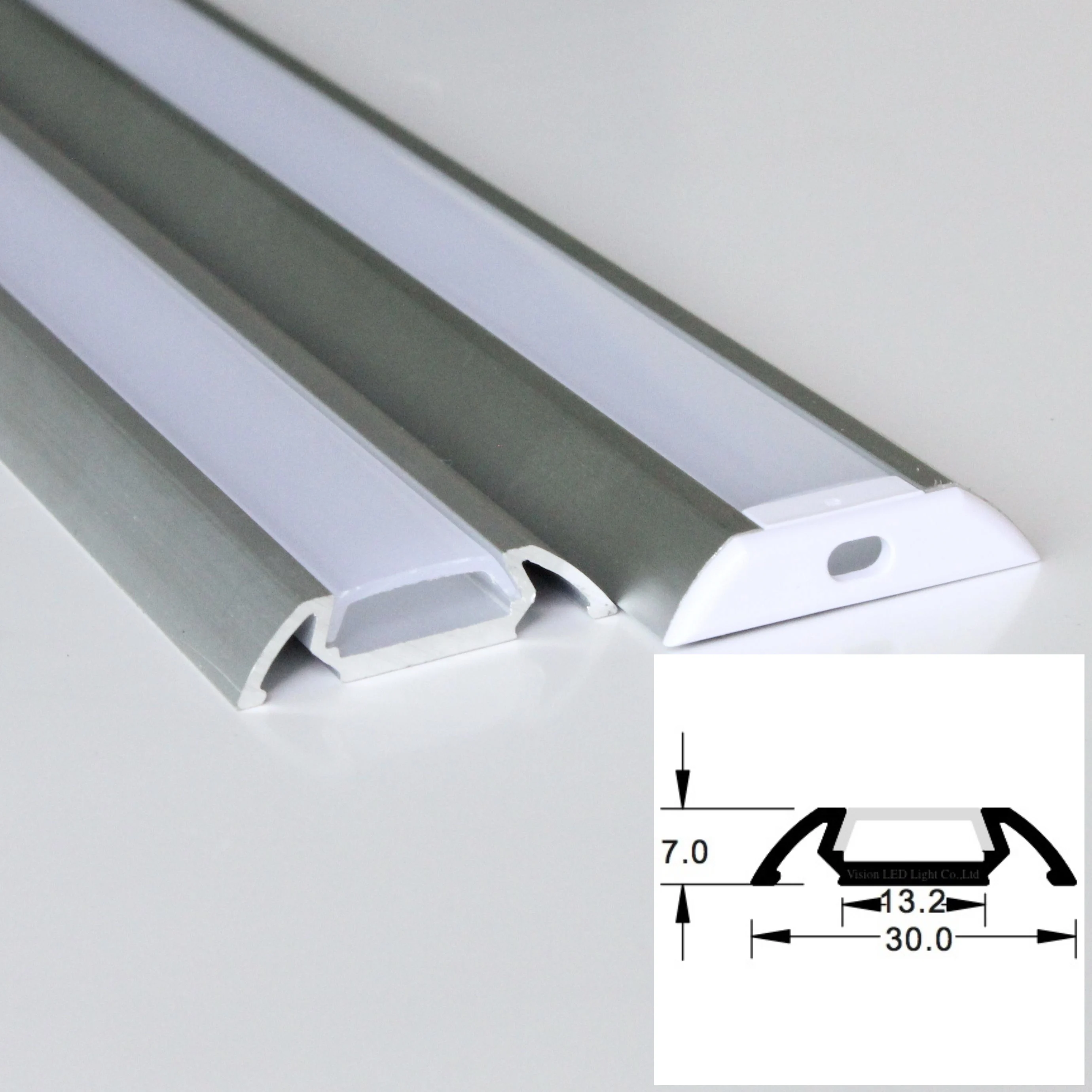 20m(20pcs) a lot, 1m per piece, Anodized diffuse cover aluminum profile for led strip light AP3007