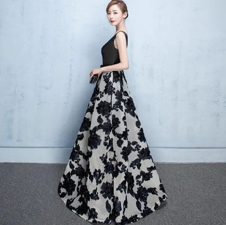 BANVASAC V คอลูกไม้ Appliques ยาวชุดราตรีโบว์ Sash ซาตินพรหม Gowns