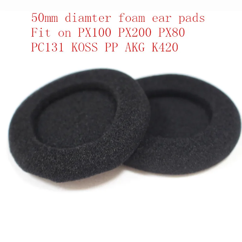 Almohadillas de espuma para auriculares, almohadillas para los oídos de 5cm para PX100 PX200 PX80 PC131 KOSS PP K420, paquete de 100, 50mm / 2"