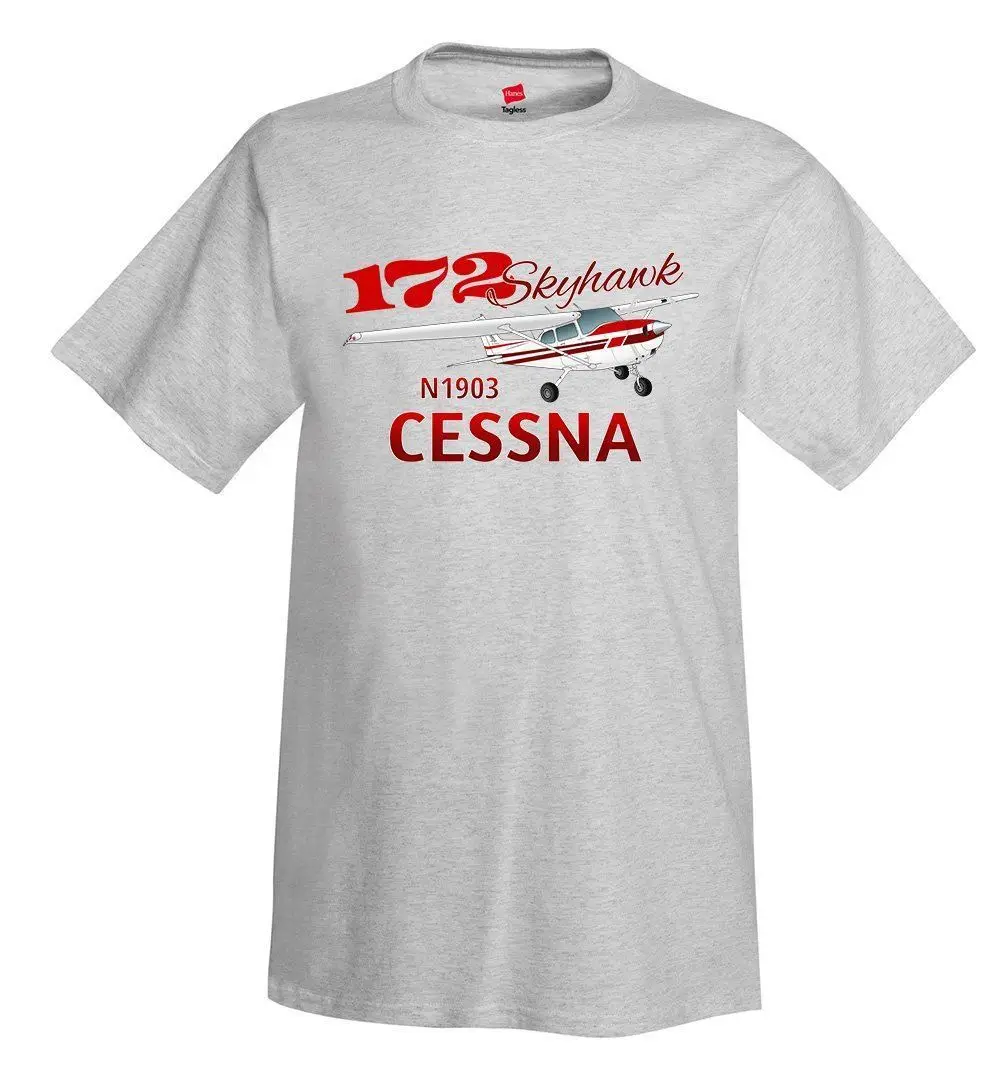 New 2019 Fashion T Shirt Men Tops Hipster Tees Cessna 172 Skyhawk (Red #5) Airplane T-Shirt - Personalized W/ Your Tee Shirts