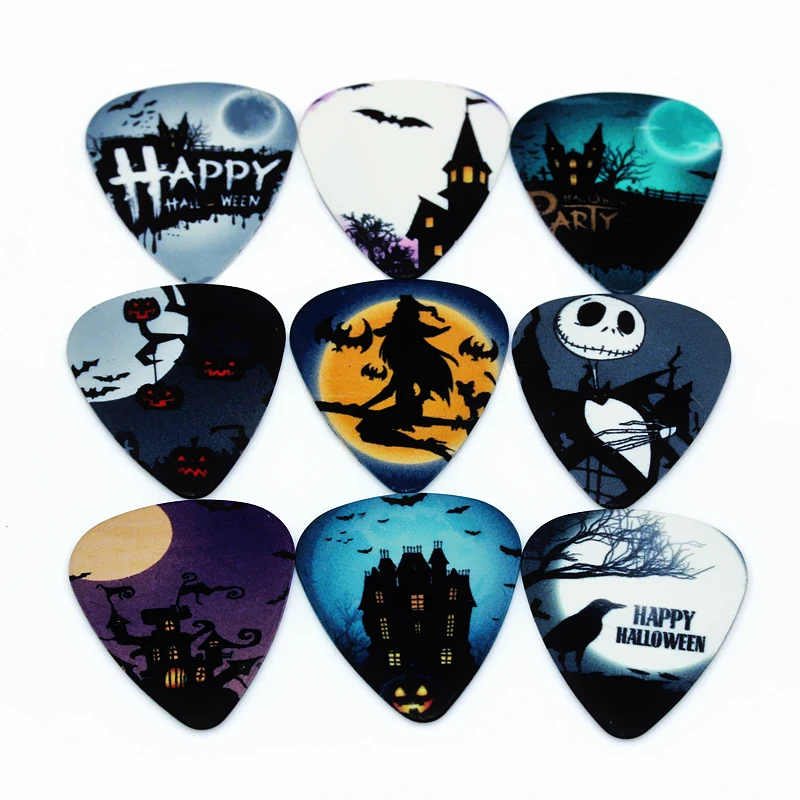 SOACH 50PCS 1.0mm high quality guitar picks two side pick Halloween picks earrings DIY Mix picks guitar