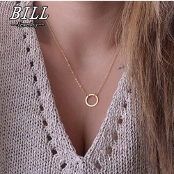 New Circle Pendants Necklaces for Women Eternity Collares Minimalist Jewelry Dainty Female Necklaces Fashion Jewelry Party Gift