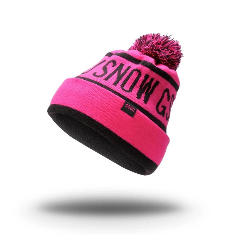 GSOU SNOW Winter Hats for Women/Men Unisex  Colorful Outdoor sport Thermal Warmth keep warm Snowboard Knitted Cheap Ski Cap