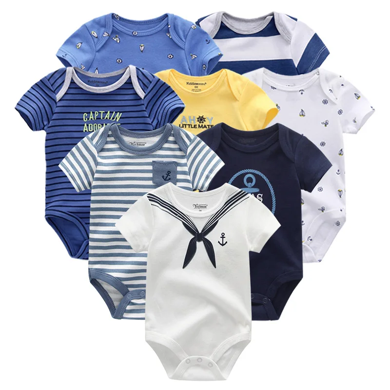 2019 Unisex 8PCS/Lot Clothing Sets Boys Clothing Bodysuit Unicorn Baby Boy Clothes Cotton Baby Girl Clothes Roupas de bebe