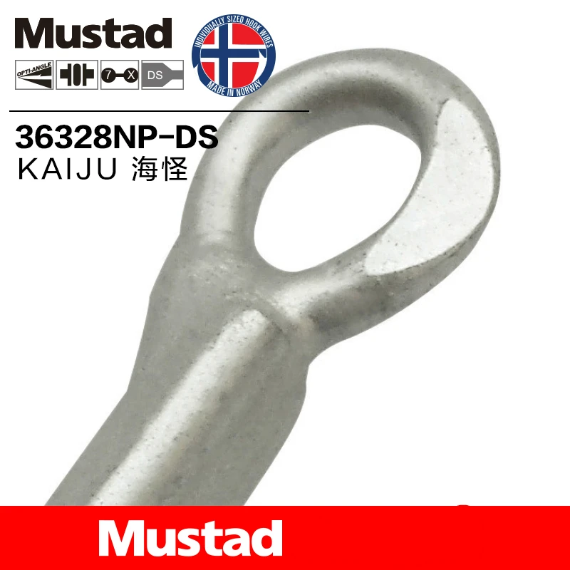 Original Mustad High-carbon Steel Fish Hook Barbed Crank Hook 7X Strong 3 Anchors Treble Hooks 3/0-7/0 Sea Fishing Accessories