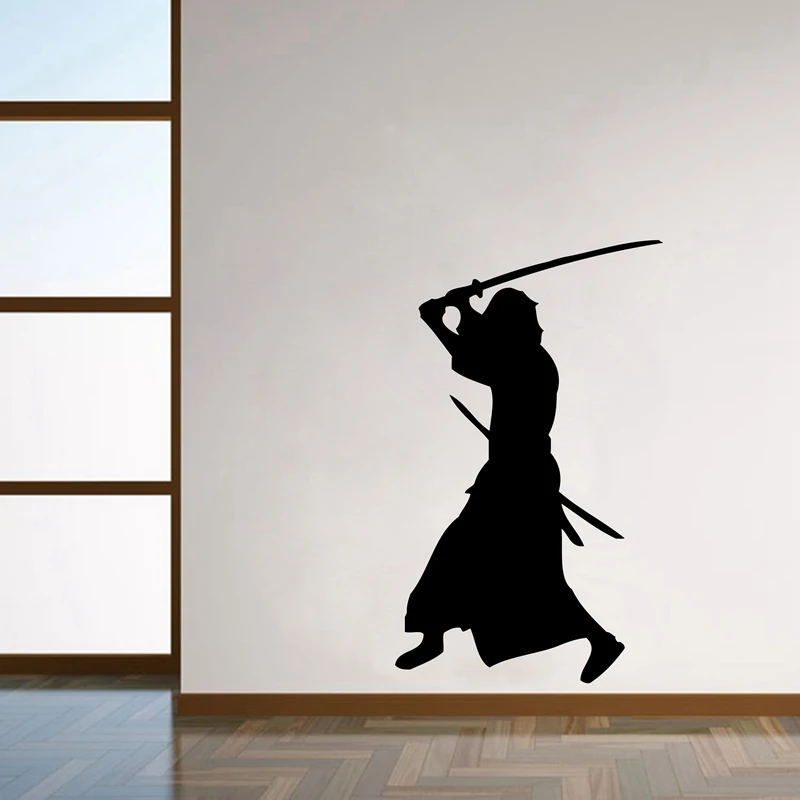 Japan Tradition Samurai Vinyl Wall Sticker Asian Japanese Culture Wall Decals Bedroom Decorative Mural Home Wall Decoration