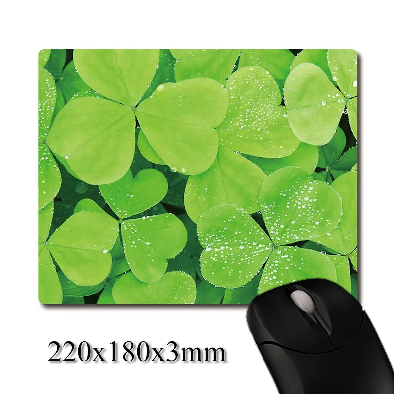 a clover symbolizing good luck printed Heavy weaving anti-slip rubber pad office mouse pad Coaster Party favor gifts 220x180x3mm