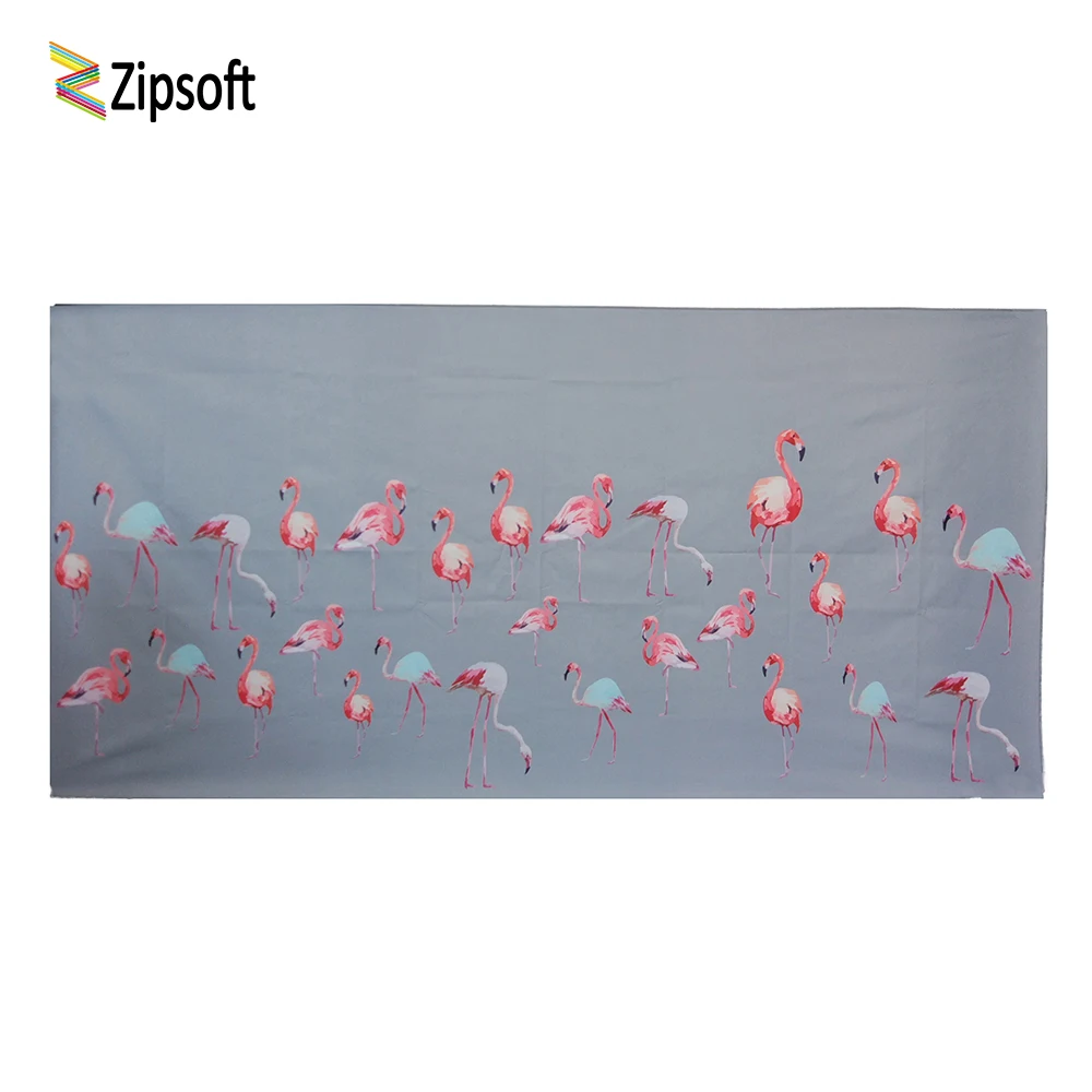 Zipsoft  Beach Towel Small Grey Flamingos Microfiber Towel 75*150cm Printed Traveling Quick Dry Sports Swimming Bath Camping