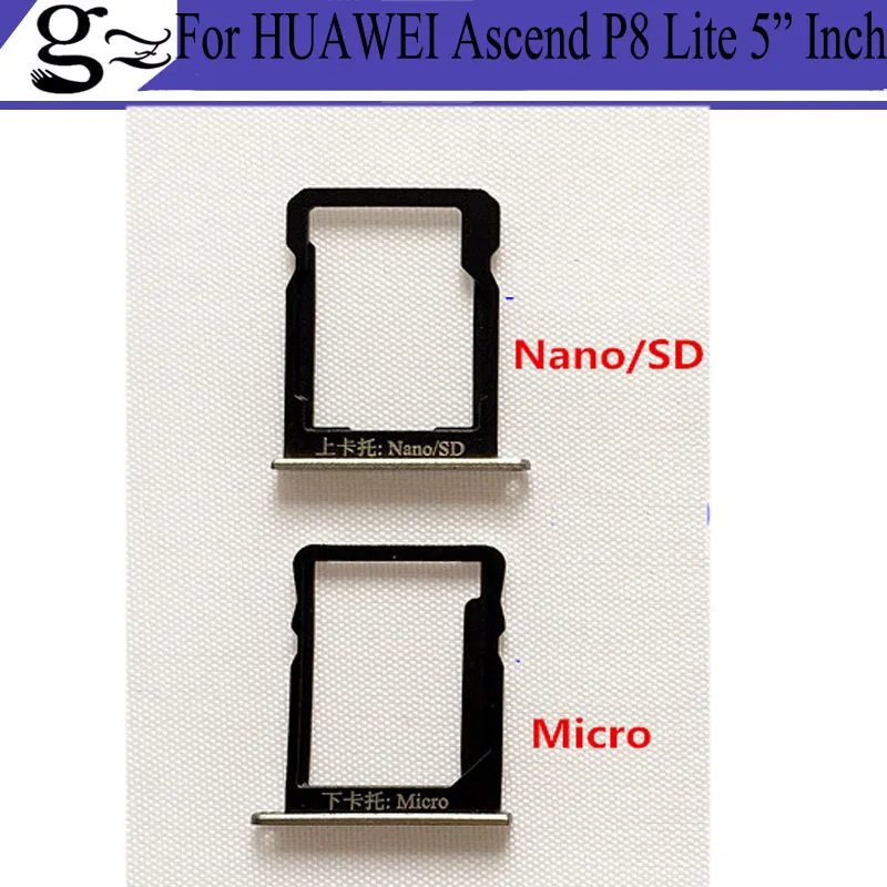 Оригинал для HUAWEI Ascend P8 Lite UP Nano Sim + Micro SD лоток держатель Слот гнездо запасные части гибкого кабеля