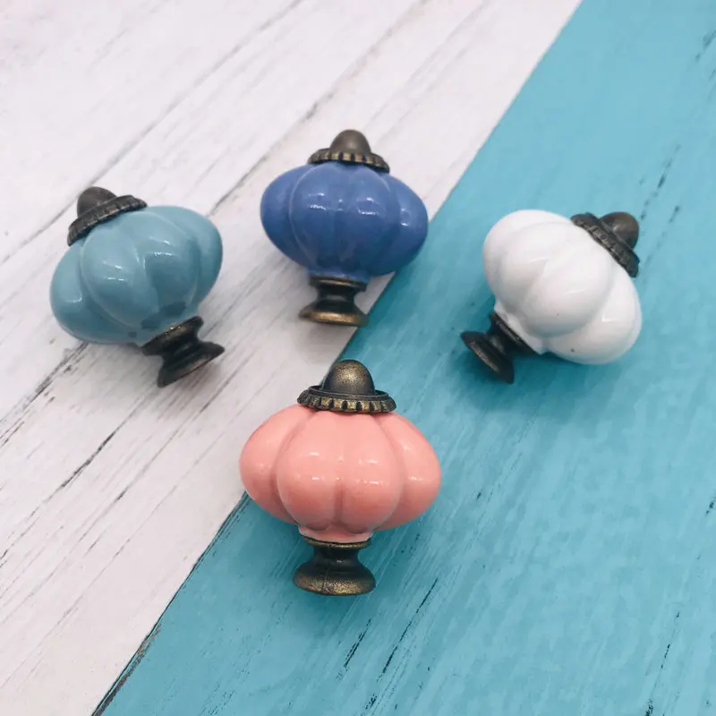 1pcs Vintage Color Multi Designed Ceramic Knobs Door Handle fit for Cupboard Kitchen Cabinet Drawer Pulls Kid's Bedroom Knobs