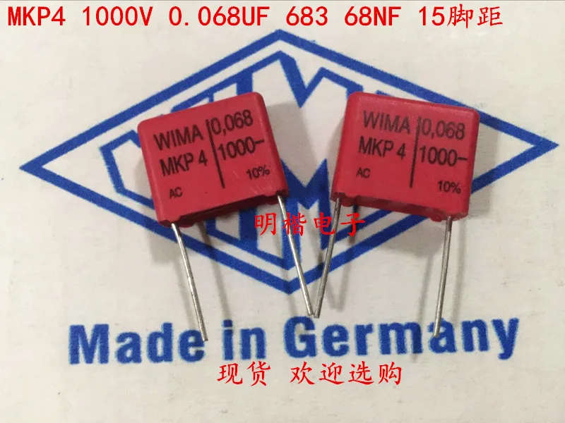 2020 hot sale 10pcs/20pcs German capacitor WIMA MKP4 1000V 0.068UF 683 1000V 68NF P: 15mm Audio capacitor free shipping