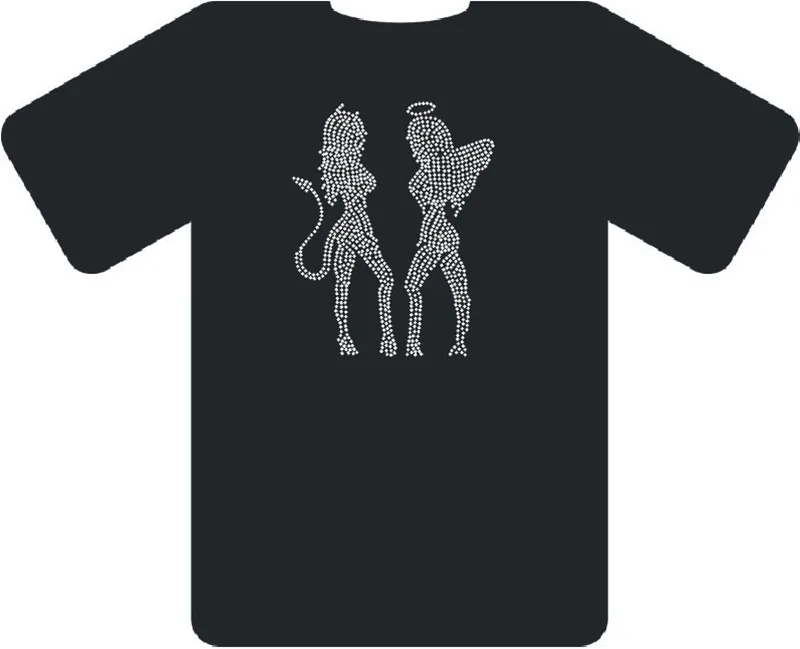 Custom Crystal Angel Patch for T-Shirt, Rhinestone Stickers, Tops Hot Fix Strass Garment Crafts Accessories, Iron On Transfer