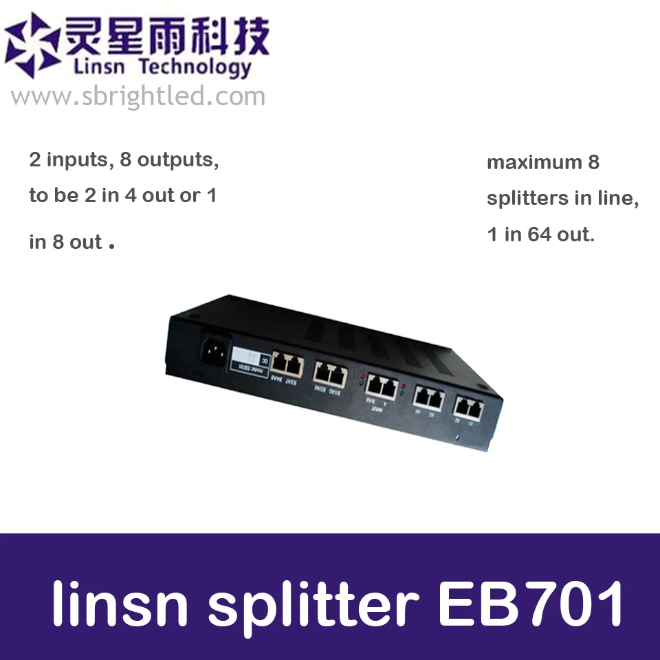 Linsn EB901 splitter distributor for multi-screens and super large led screens.The card possesses two input and eight output