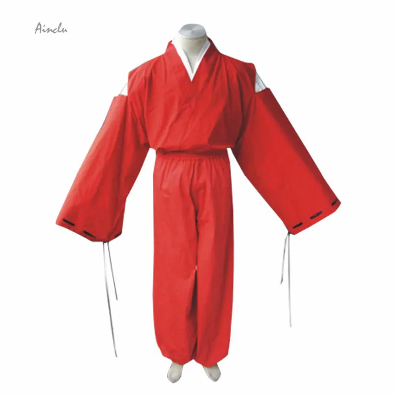 

Anime InuYasha Cosplay Costume Red Kimono Halloween Coat Pants Set Halloween Outfit Customized Size