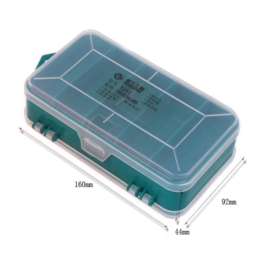 Portable Transparent Double-Side Plastic Screws Storage Box Double-Side Multifunctional Storage Tool Case Plastic Case