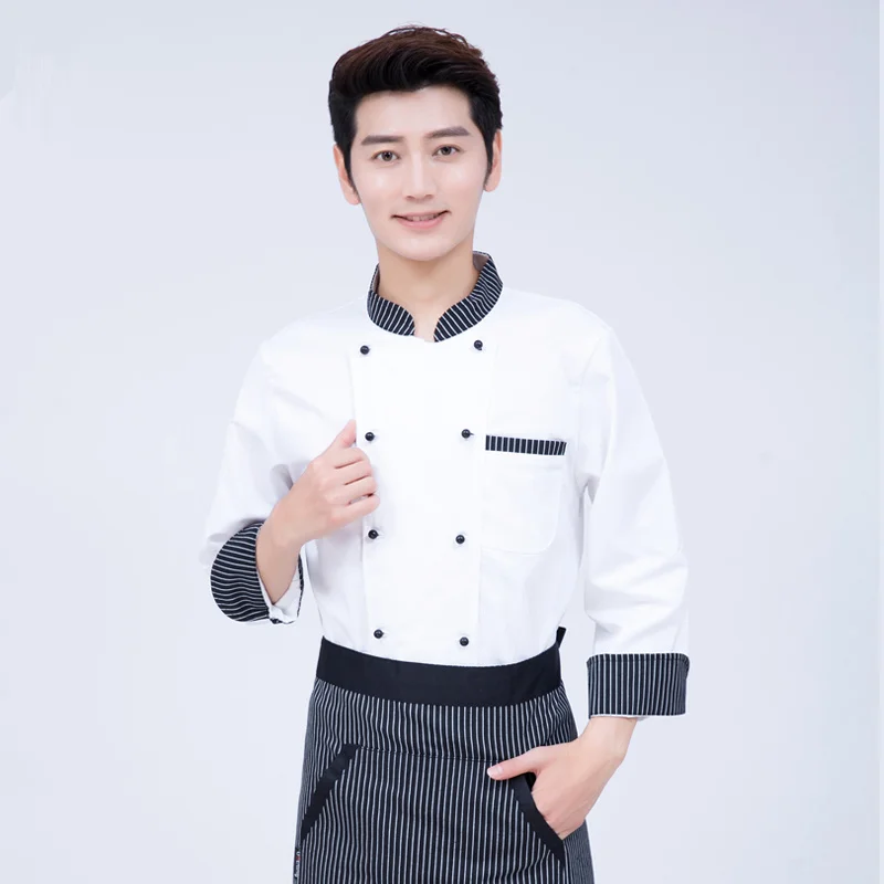 Uniforme de Chef de cocina Unisex, chaqueta de manga corta transpirable con doble botonadura, servicio de panadería, ropa de Chef, novedad de 2019