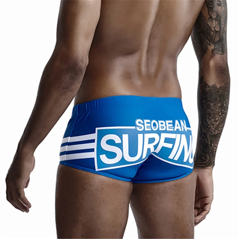 Hot Swimwear Men Breathable Swimsuits Man Swim Trunks Boxer Briefs Sunga Swim Suits Maillot De Bain Beach Shorts