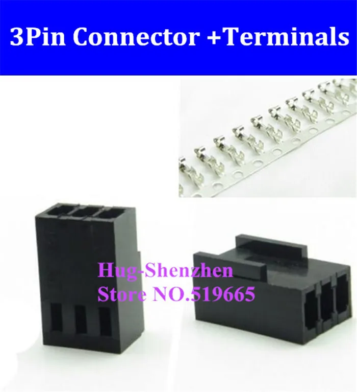 

China Wholesale Black Molex 2510 3 Pin 3Pin Fan male PWM Power shell connector housing + female Terminal crimp pins