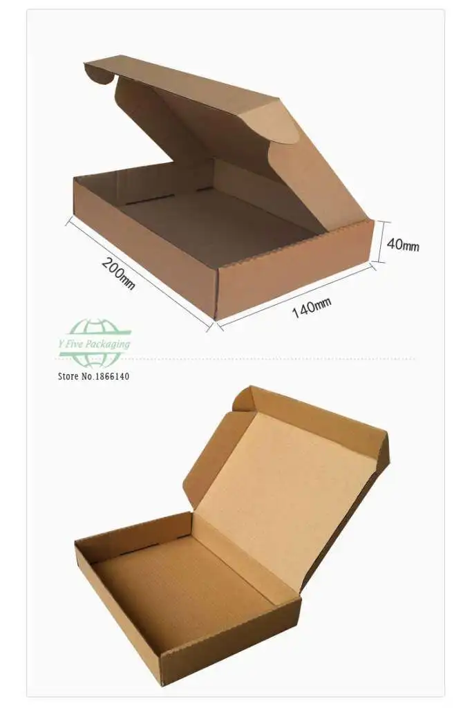 20*14*4cm Cardboard Paper Package Brown Gift Paper Boxes Blank Mailing Box 100pcs/lot