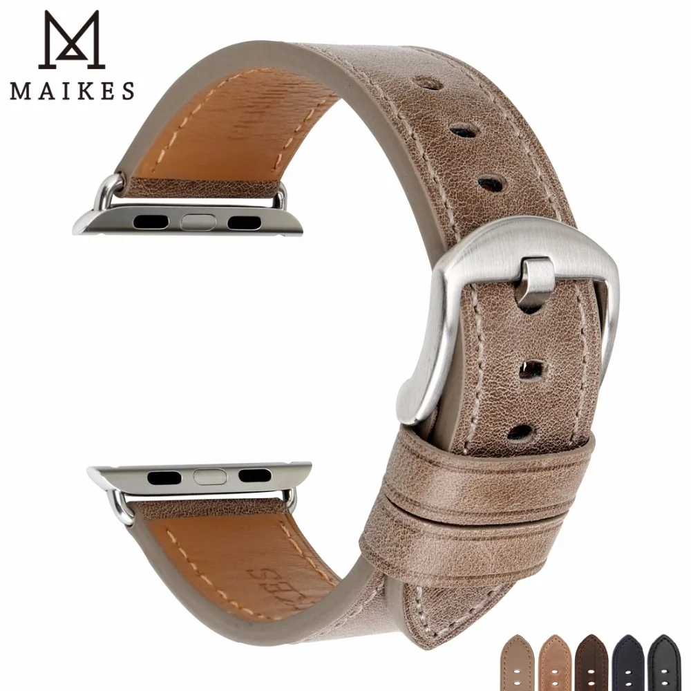 

Genuine Leather Watch Strap For Apple Watch Band 45mm 42mm 41mm 44mm 40mm Series 7 6 SE 5 4 iWatch Watchbands