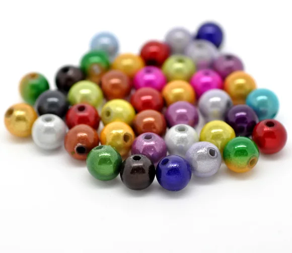 

Free Shipping 300pcs 8mm Mixed Miracle Acrylic Round Spacer Beads charm wholesales J1229