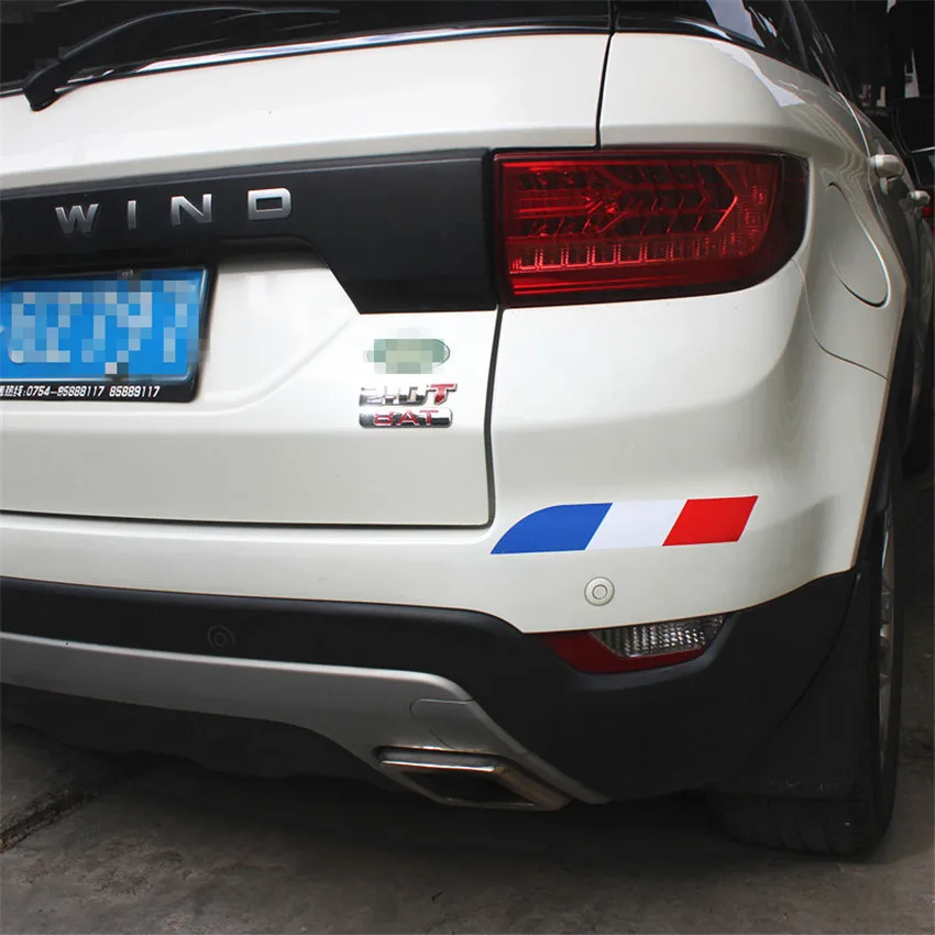 2pcs 30cm France Color Car National Flag Stickers PVC Rear Decal Styling For Peugeot Citroen Renault Bugatti DS Dacia