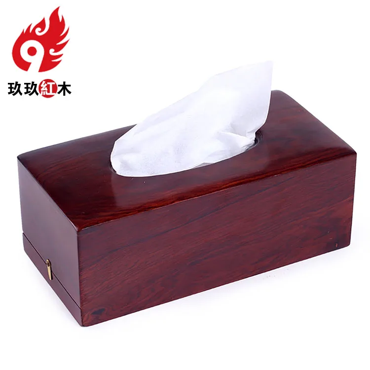 Upscale Chinese rosewood mahogany Tissue Box pumping tray Household living room coffee table Creative tissue pumping storage box