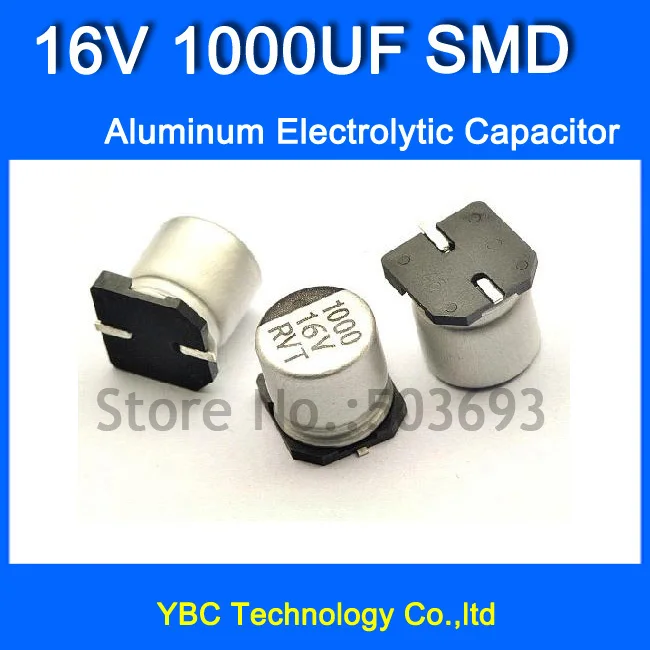 

100pcs/lot 16V 1000UF SMD Aluminum Electrolytic Capacitor 10*10MM