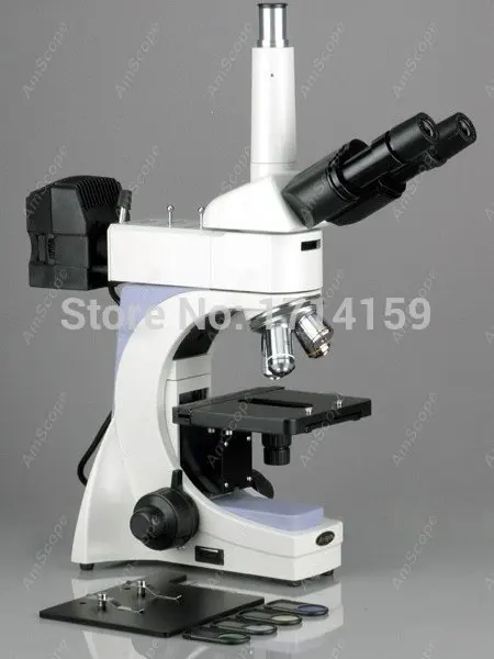 Metallurgical Microscope--AmScope Supplies 40X-640X Infinity Plan Metallurgical Compound Microscope + 3MP Camera