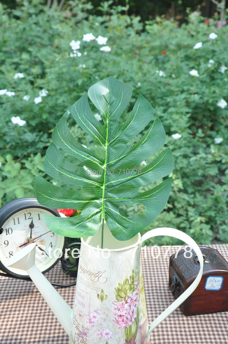 

30pcs Big monstera deliciosa green leaves artificial leaf silk flower plants home garden decoration